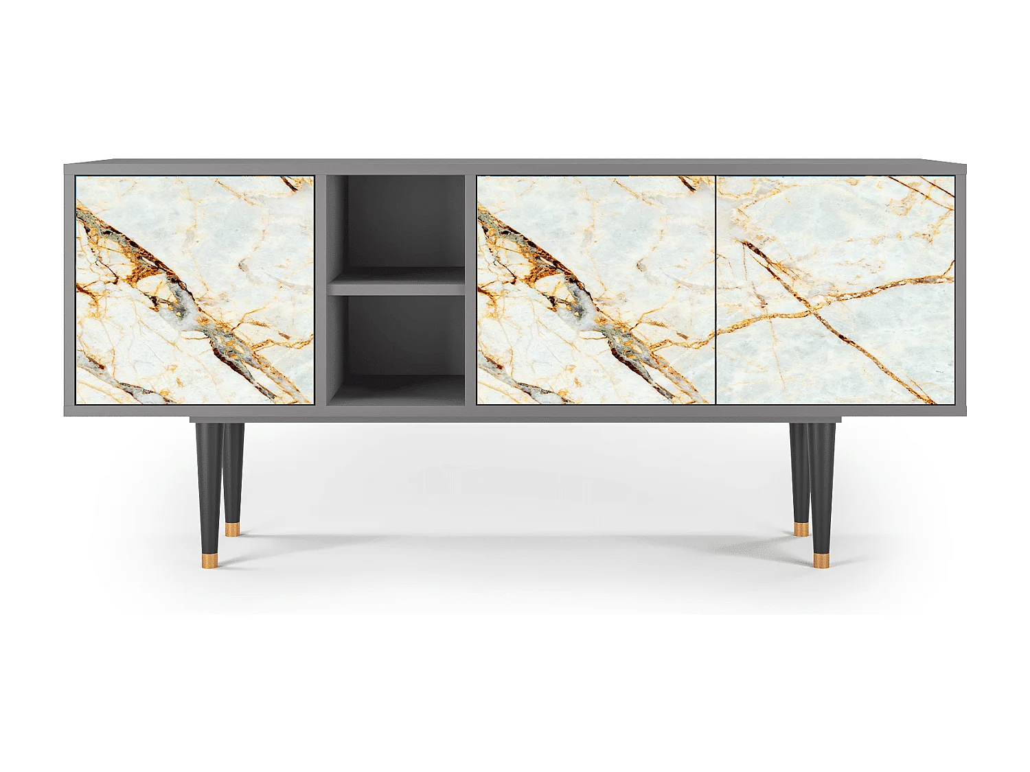 TV-Möbel - 150х69х41 cm - T5 - Sandy Marble, Grau