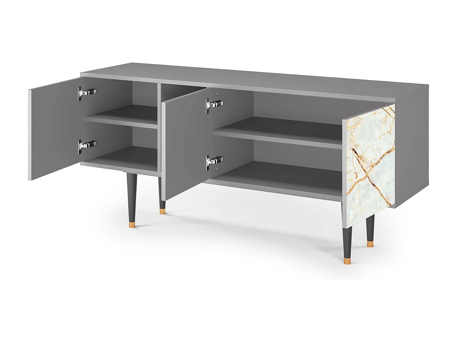 TV-Möbel - 150х69х41 cm - T5 - Sandy Marble, Grau