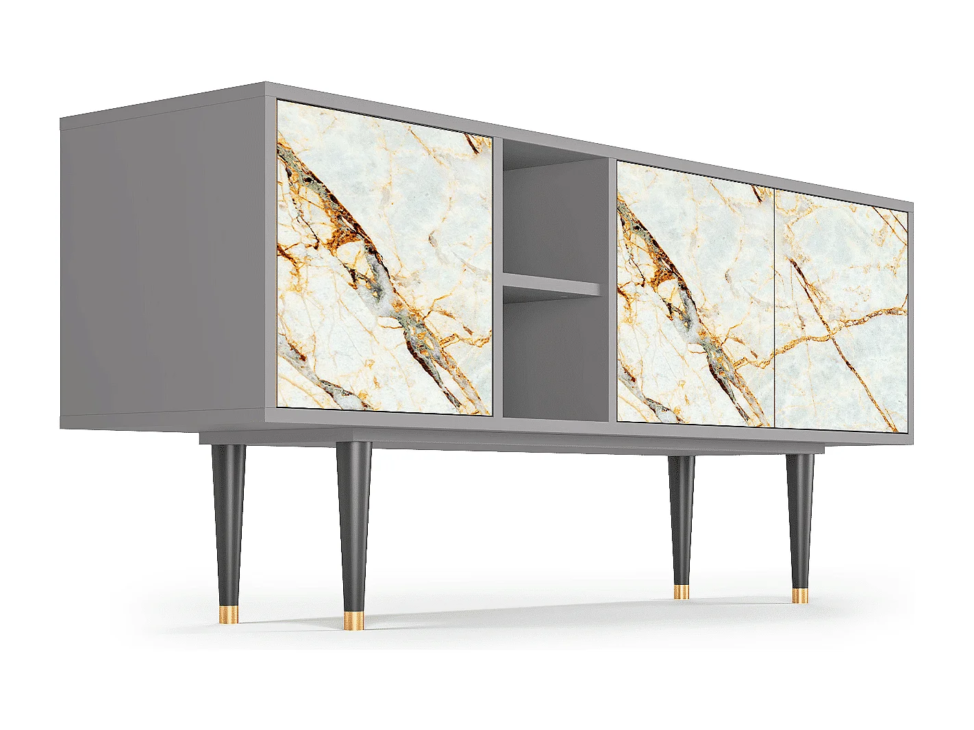 Mueble de TV - 150х69х41 cm - T5 - Areiay Marble, Cinza