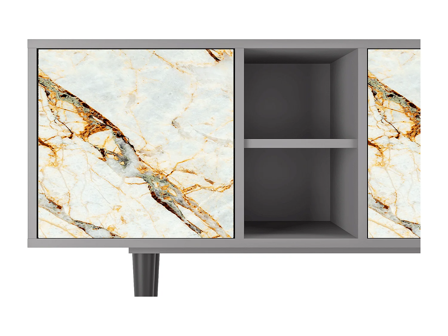 Mueble de TV - 150х69х41 cm - T5 - Areiay Marble, Cinza