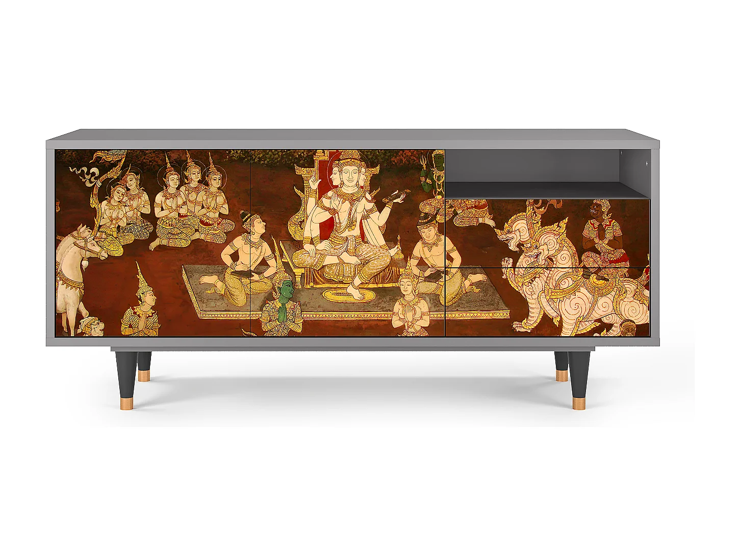 TV-meubel - 125х56х41 cm - T7 - Malyavan, Grijs