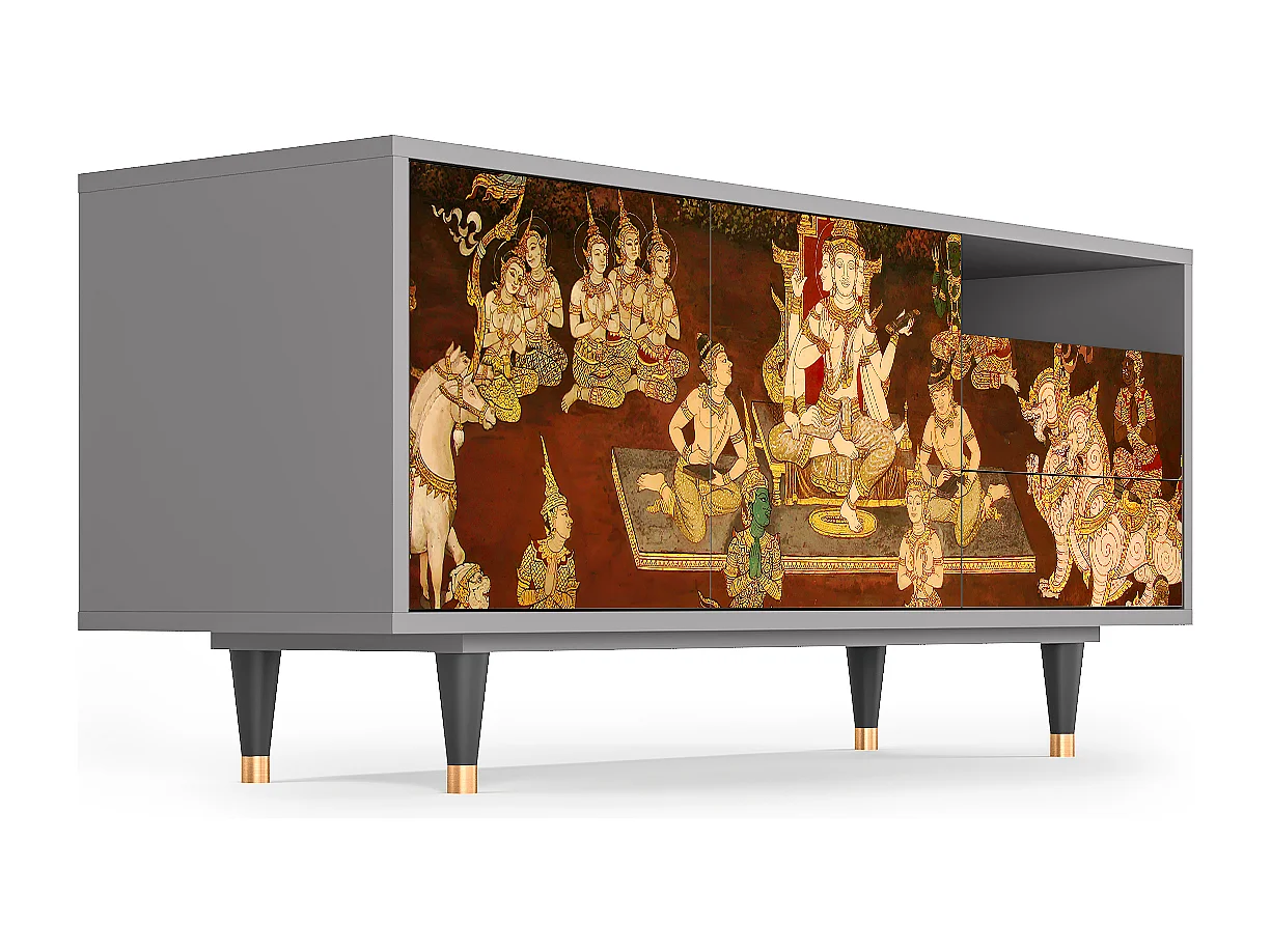 TV-meubel - 125х56х41 cm - T7 - Malyavan, Grijs