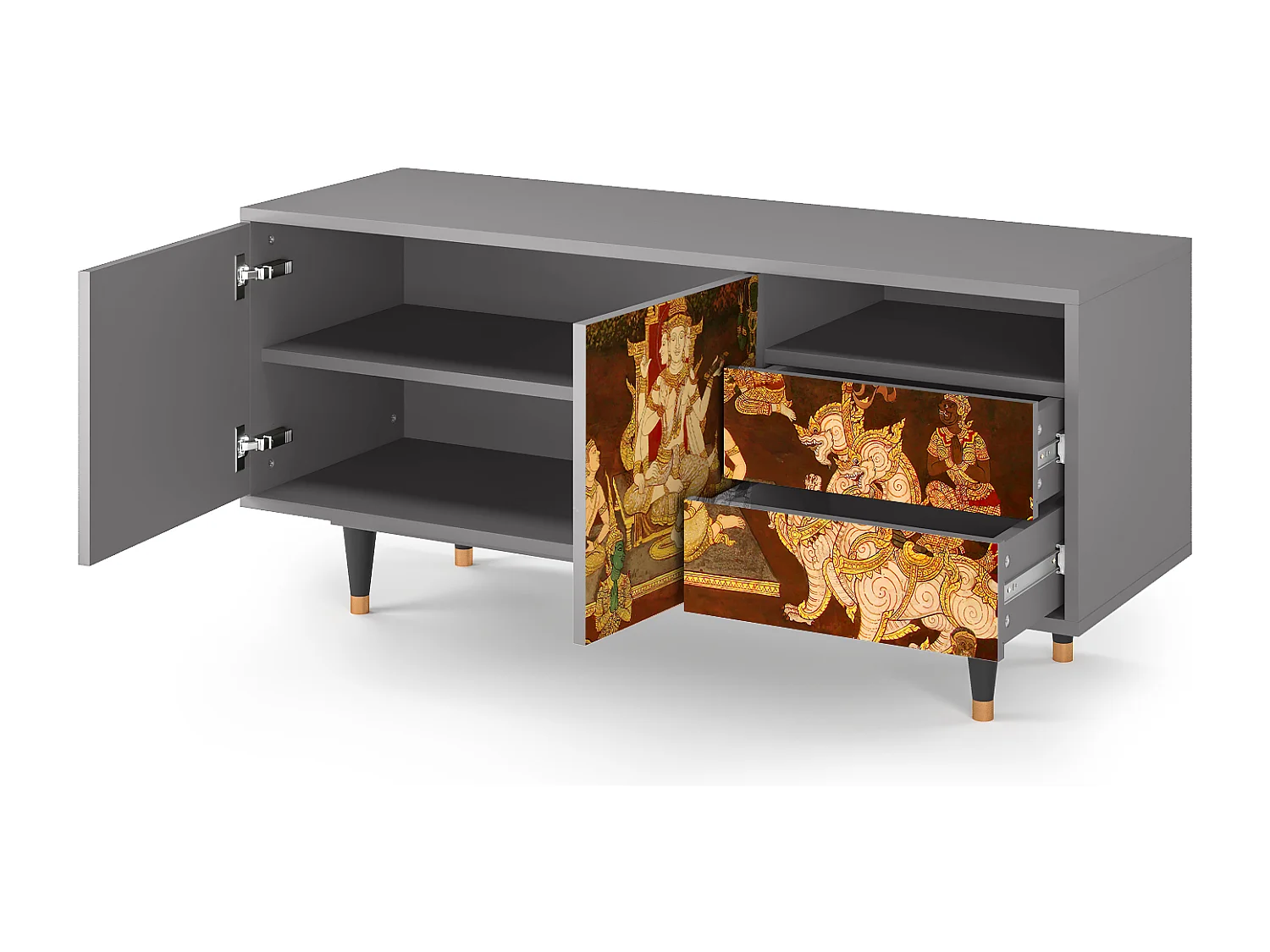 TV-meubel - 125х56х41 cm - T7 - Malyavan, Grijs