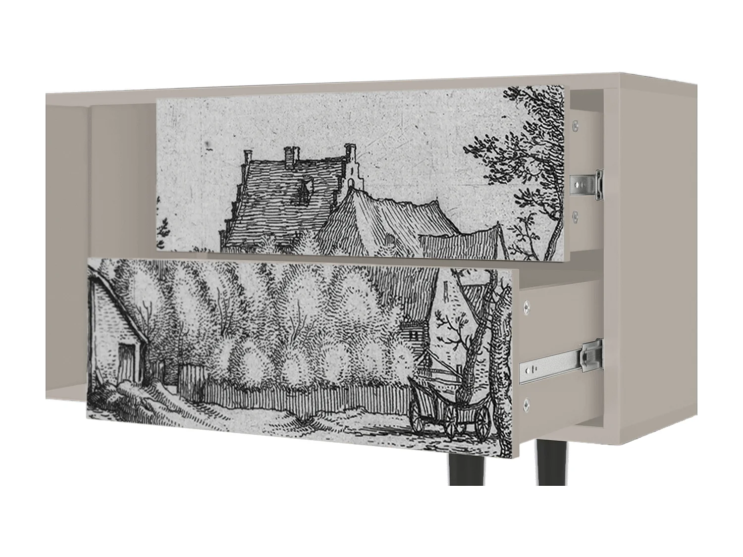 TV-Möbel - 170х69х48 cm - T1 - Farms in a Village, Sand