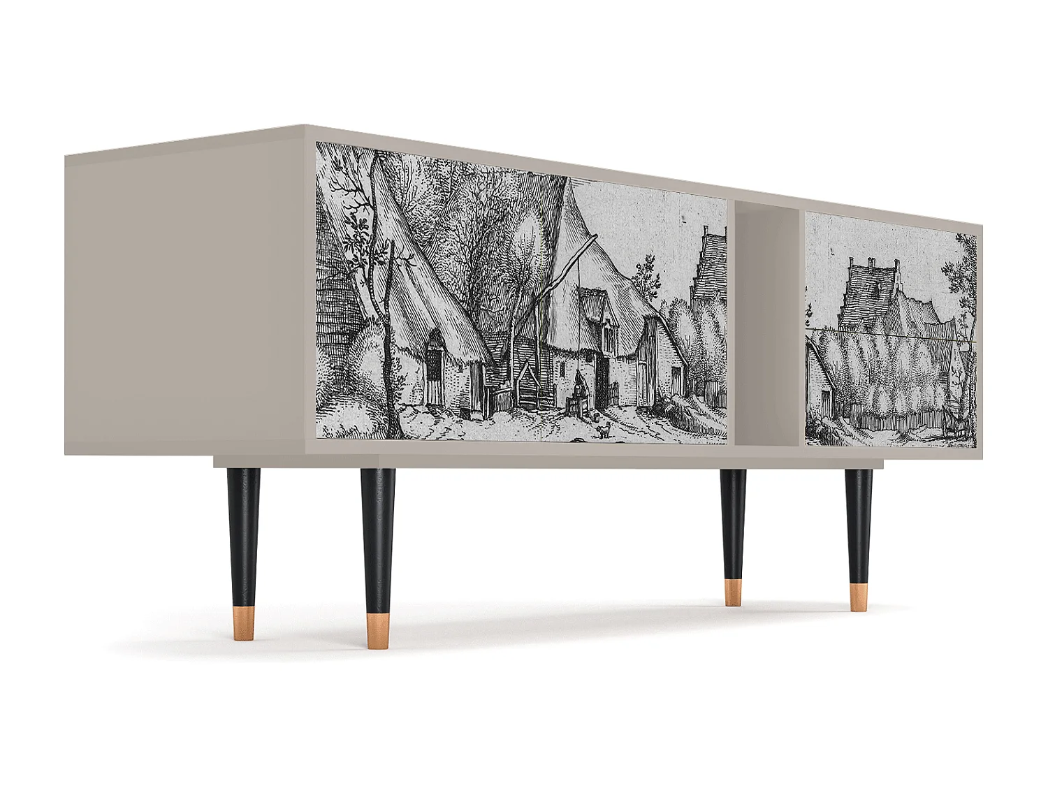 TV-meubel - 170х69х48 cm - T1 - Farms in a Village, Zand