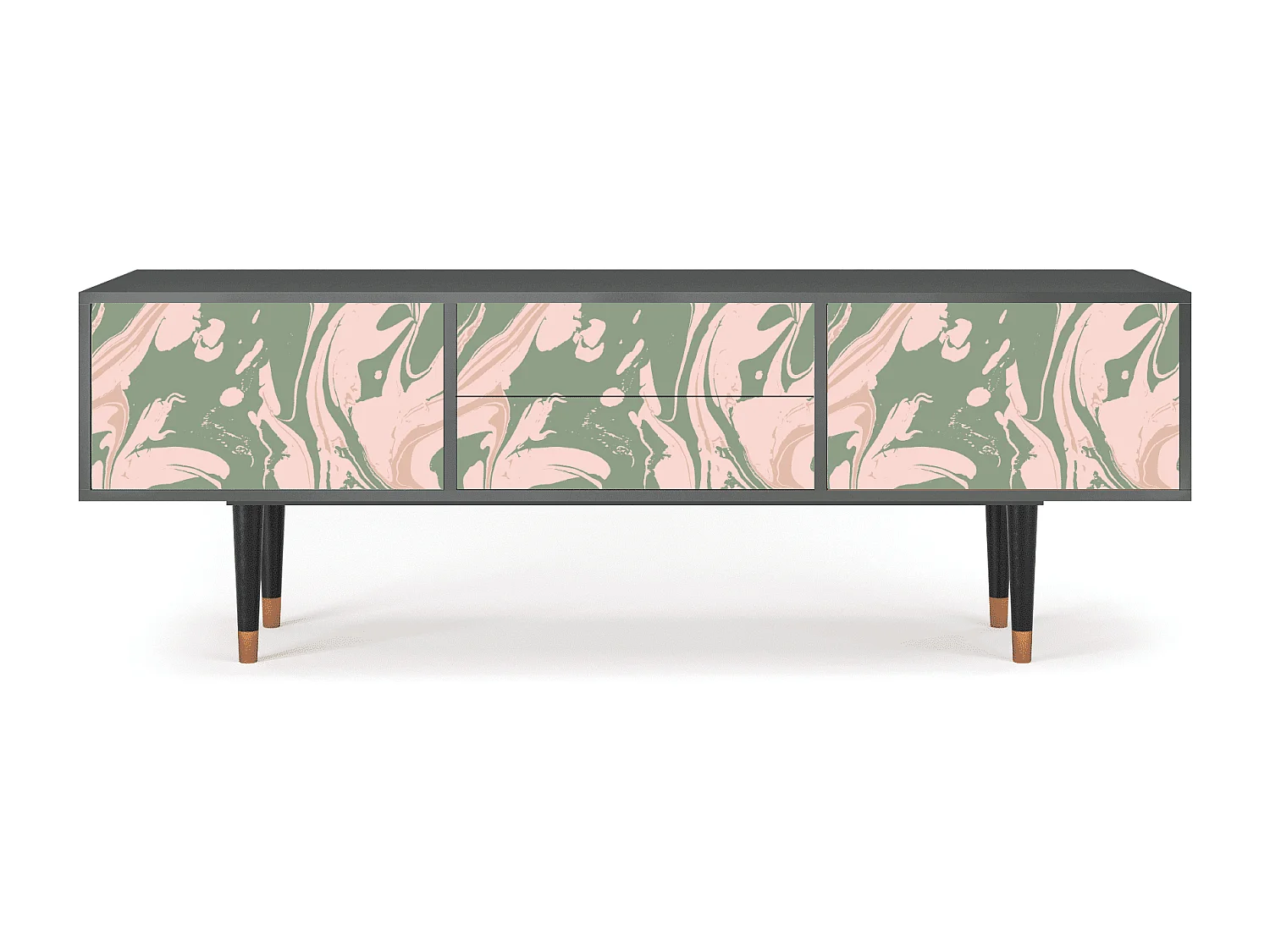 Szafka RTV - 170х59х48 cm - T4 - Aquarelle, Antracyt