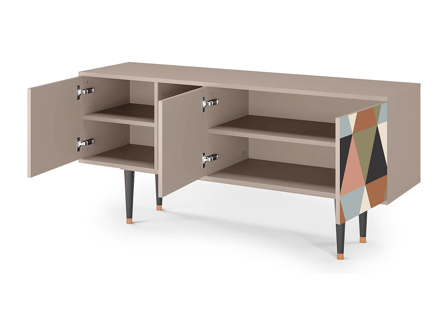 TV-meubel - 150х69х41 cm - T5 - Royal Triangles, Latte