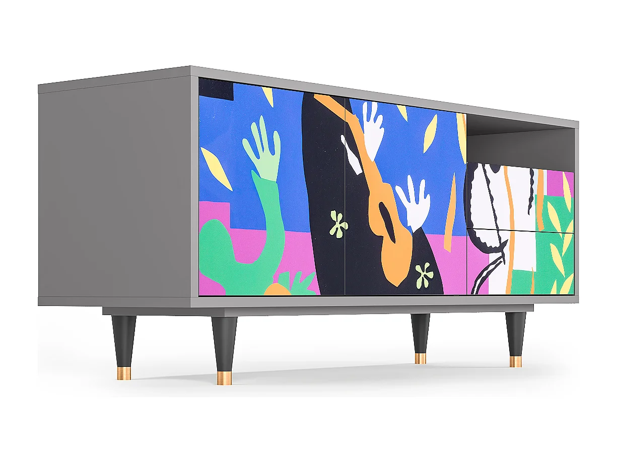 Meuble TV - 125х56х41 cm - T7 - La Tristesse du Roi, Gris