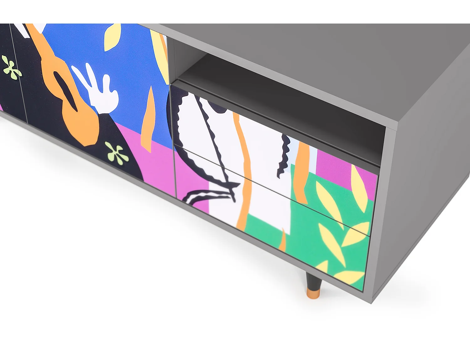 Meuble TV - 125х56х41 cm - T7 - La Tristesse du Roi, Gris