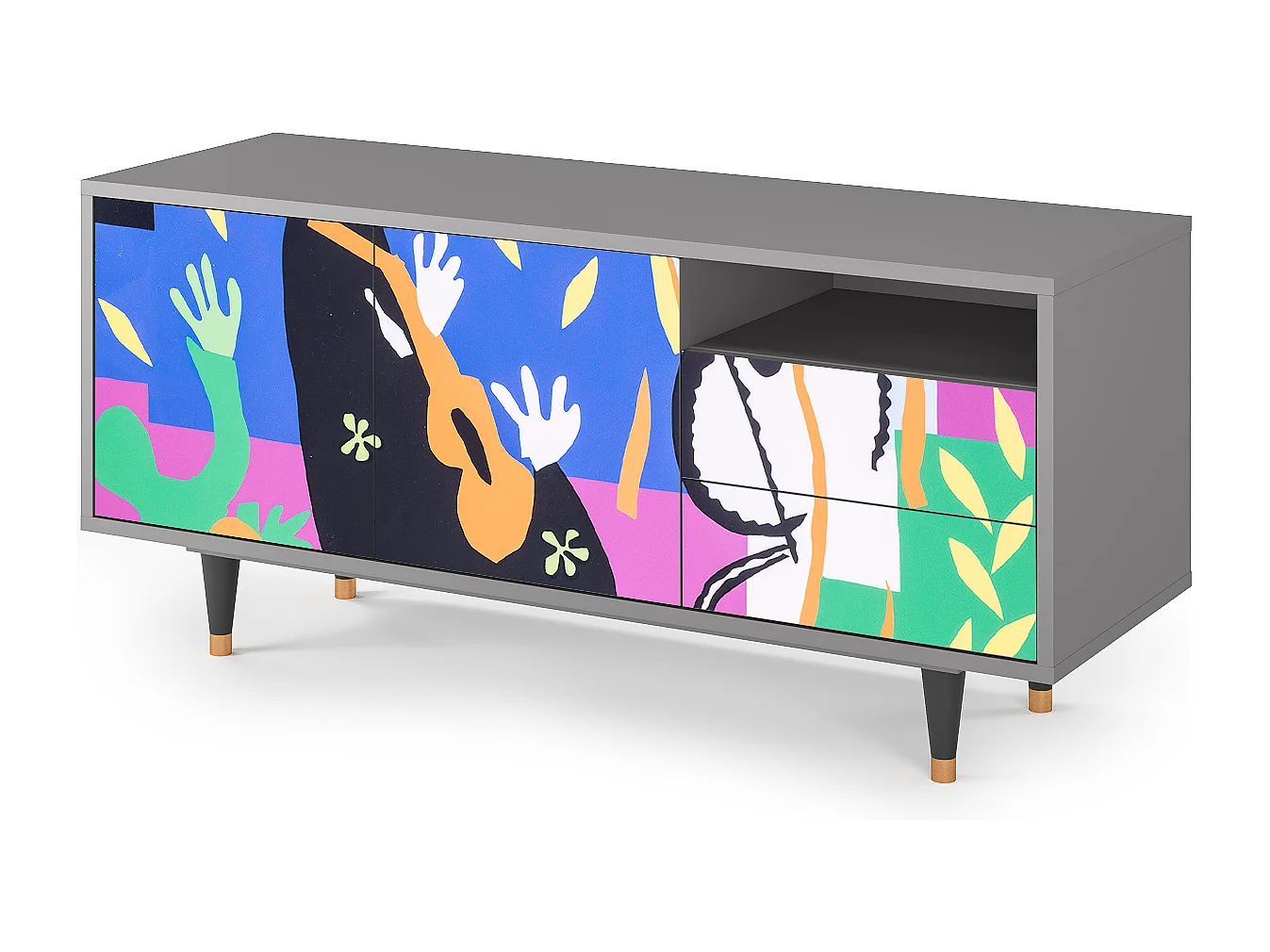 Mobile TV - 125х56х41 cm - T7 - La Tristesse du Roi, Grigio