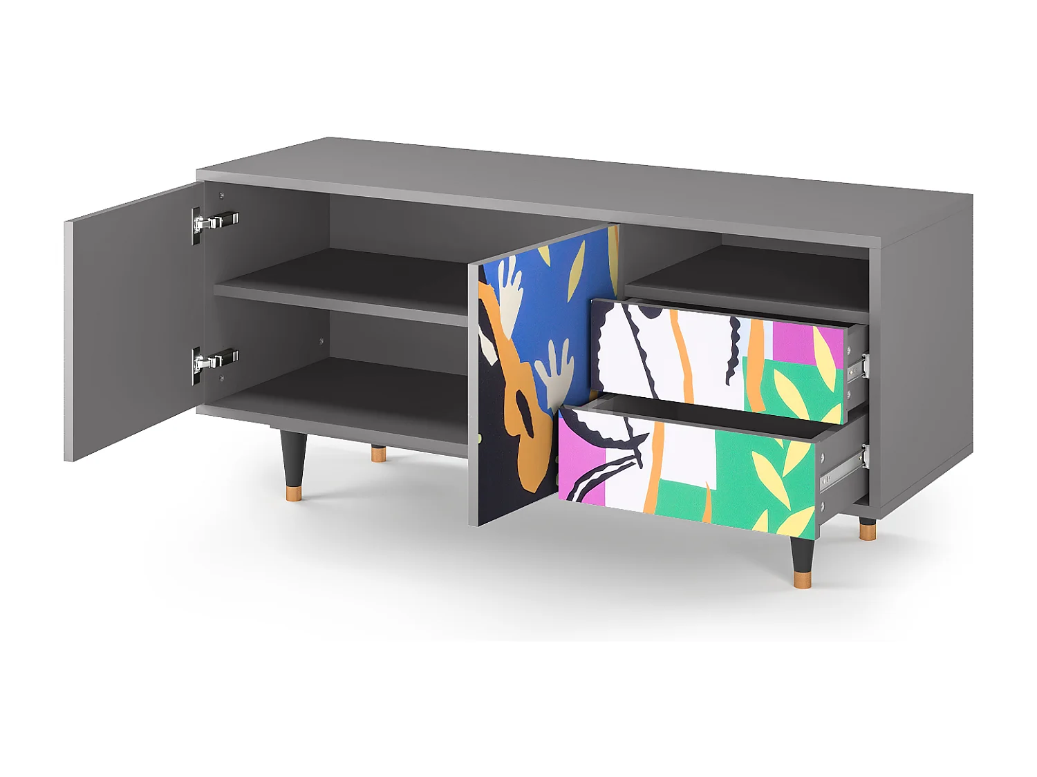 Mobile TV - 125х56х41 cm - T7 - La Tristesse du Roi, Grigio