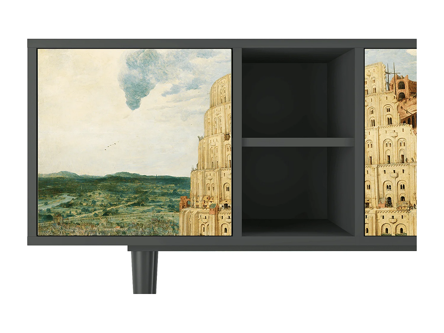 Meuble TV - 150х69х41 cm - T5 - Elder The Tower, Anthracite