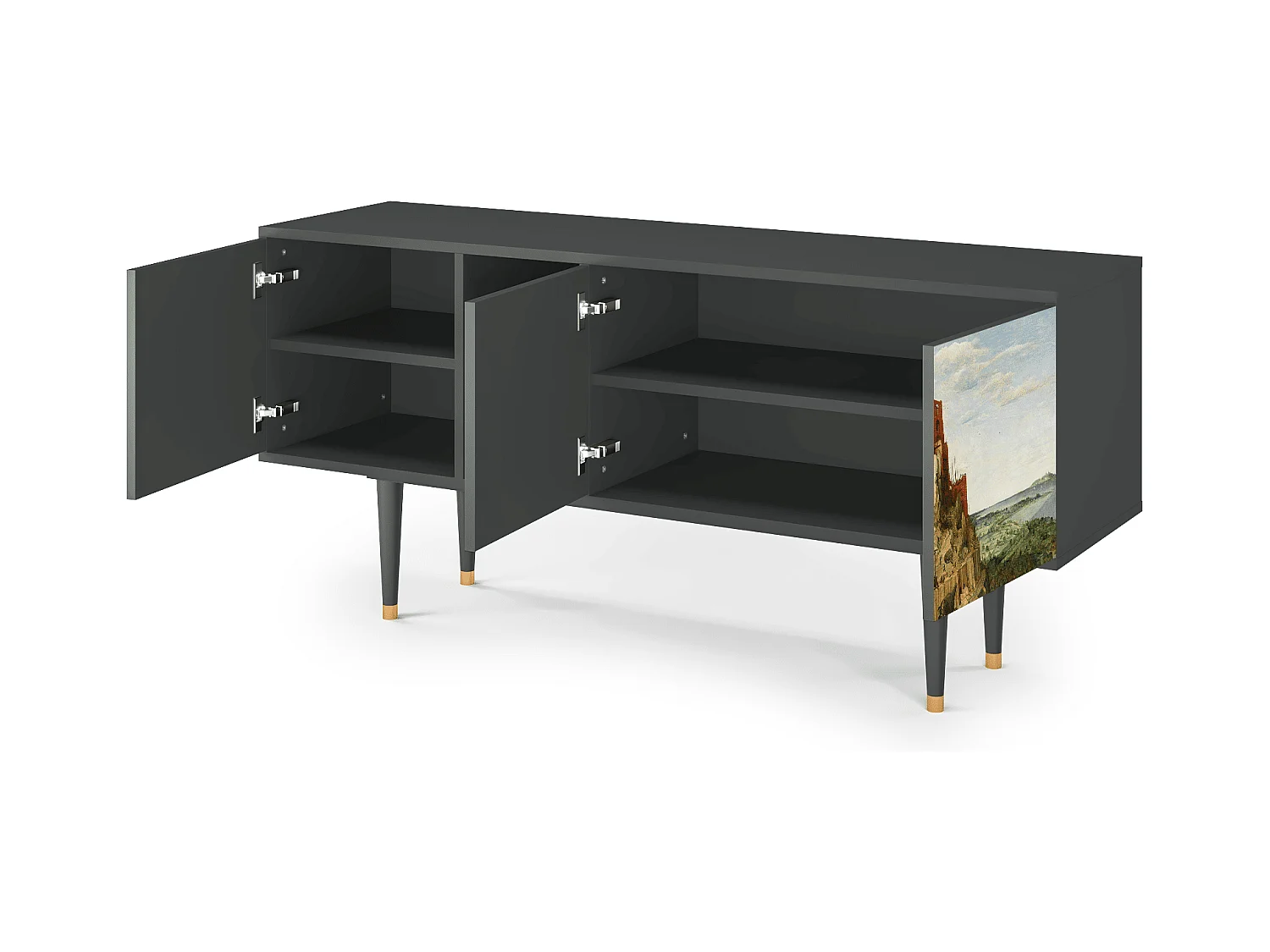 Meuble TV - 150х69х41 cm - T5 - Elder The Tower, Anthracite