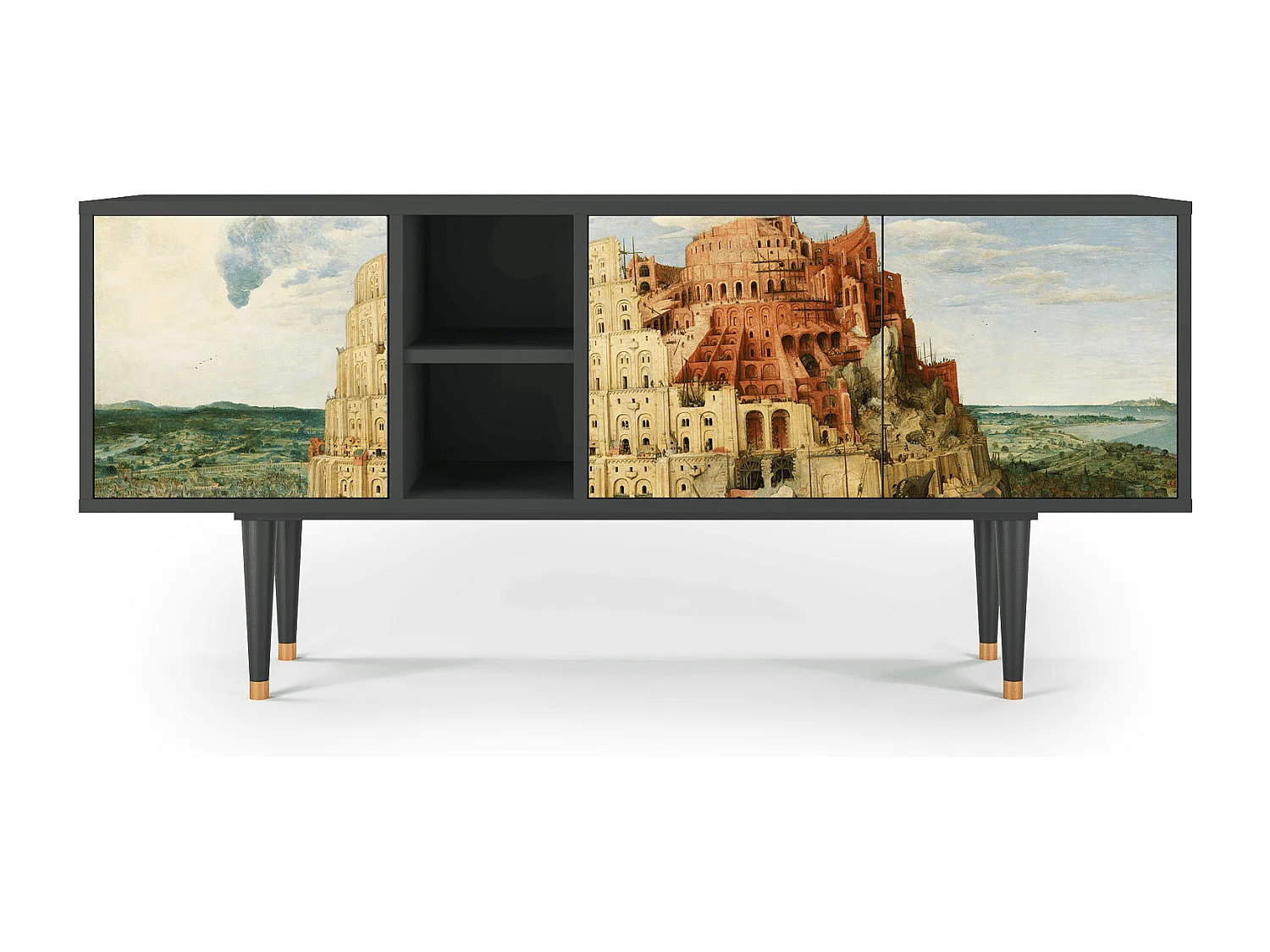 Mueble de TV - 150х69х41 cm - T5 - Elder The Tower, Antracita