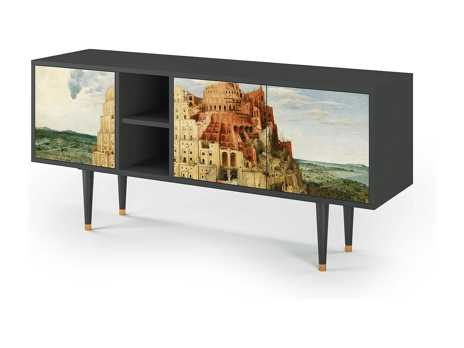 Mueble de TV - 150х69х41 cm - T5 - Elder The Tower, Antracita