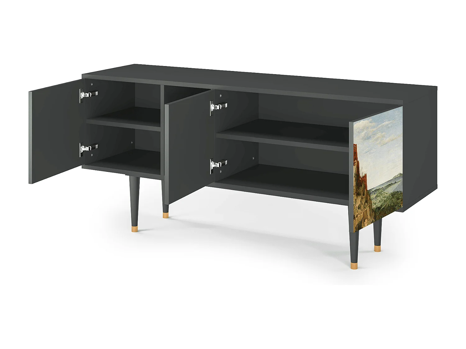 Meuble TV - 150х69х41 cm - T5 - Elder The Tower, Anthracite