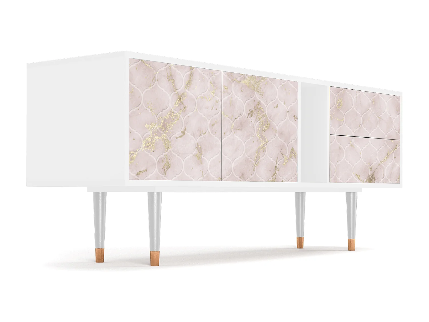 TV-Möbel - 170х69х48 cm - T1 - Dirty Roses, Weiß