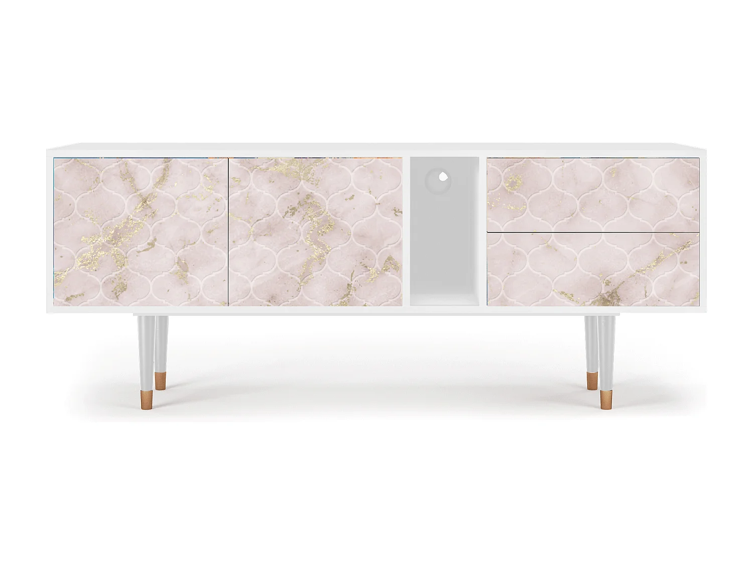 TV-Möbel - 170х69х48 cm - T1 - Dirty Roses, Weiß