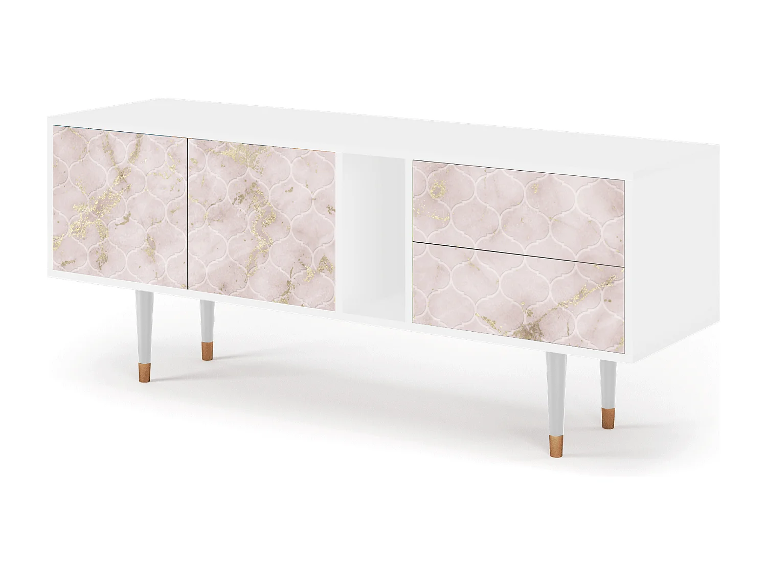 TV-Möbel - 170х69х48 cm - T1 - Dirty Roses, Weiß