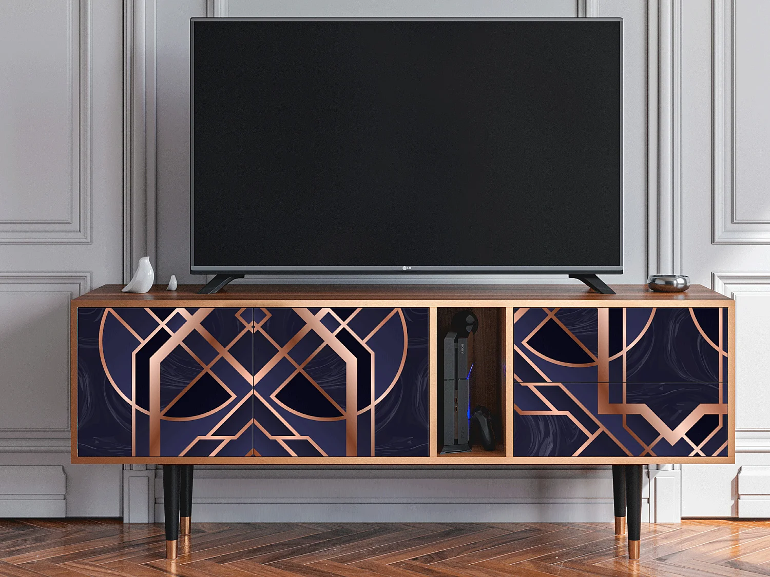 Mueble de TV - 170х69х48 cm - T1 - Purple Temple, Nogueira