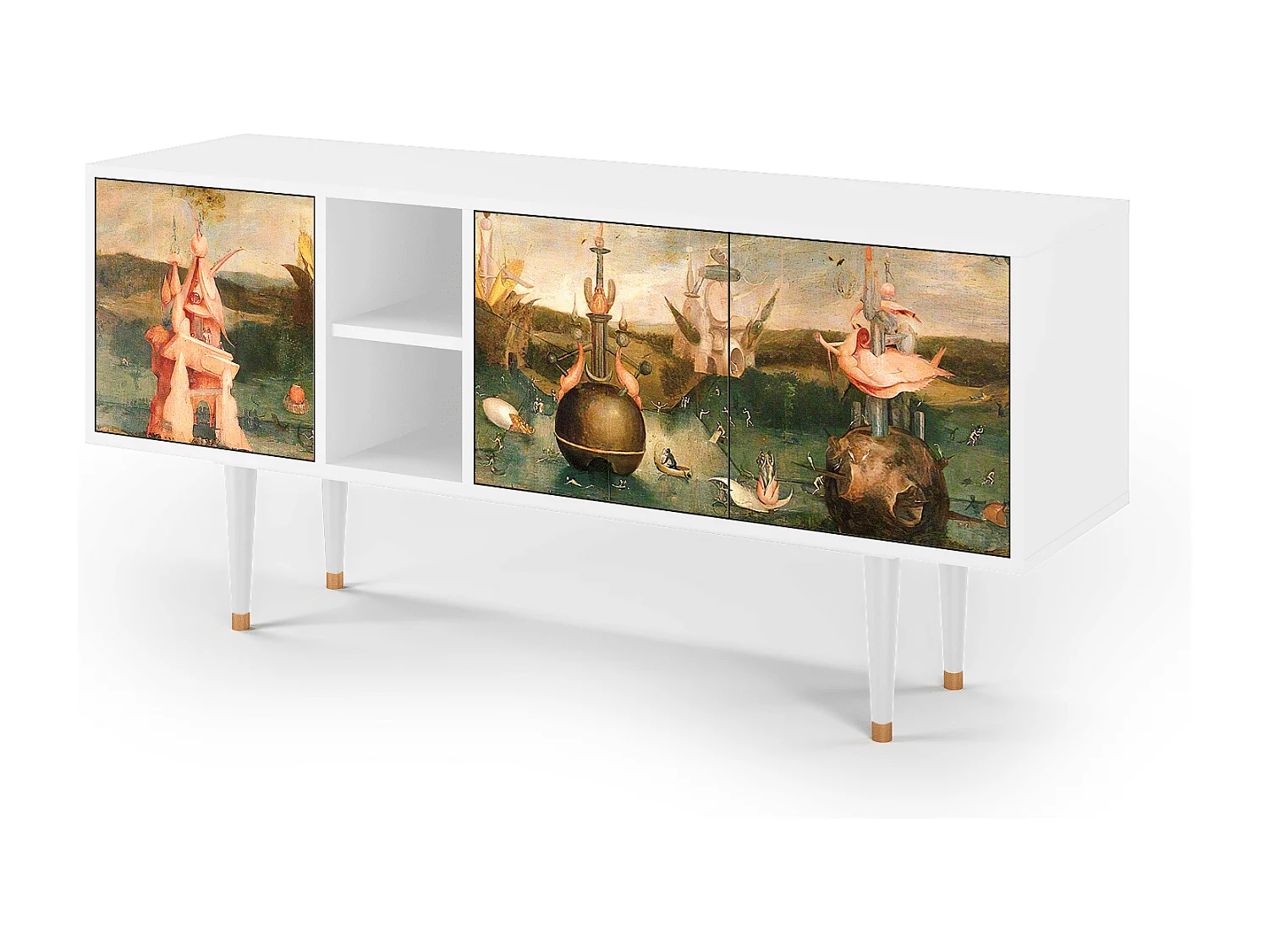 Szafka RTV - 150х69х41 cm - T5 - Garden of Delights , Biały