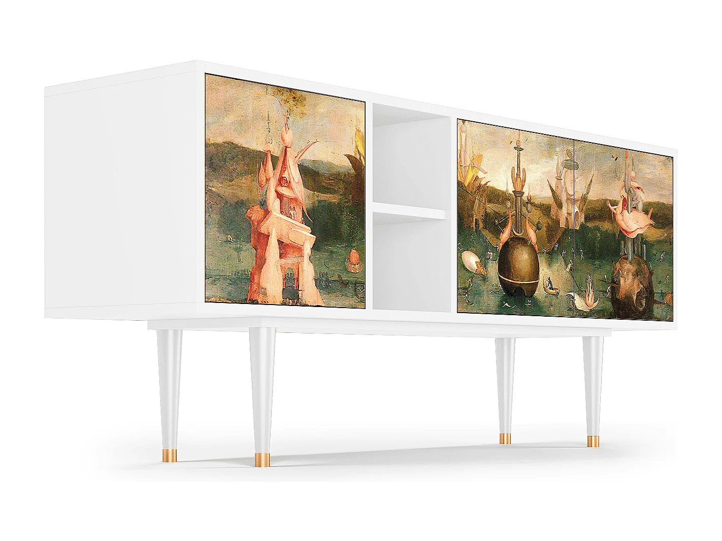 Szafka RTV - 150х69х41 cm - T5 - Garden of Delights , Biały