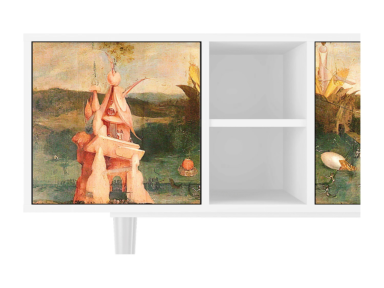 Meuble TV - 150х69х41 cm - T5 - Garden of Delights , Blanc