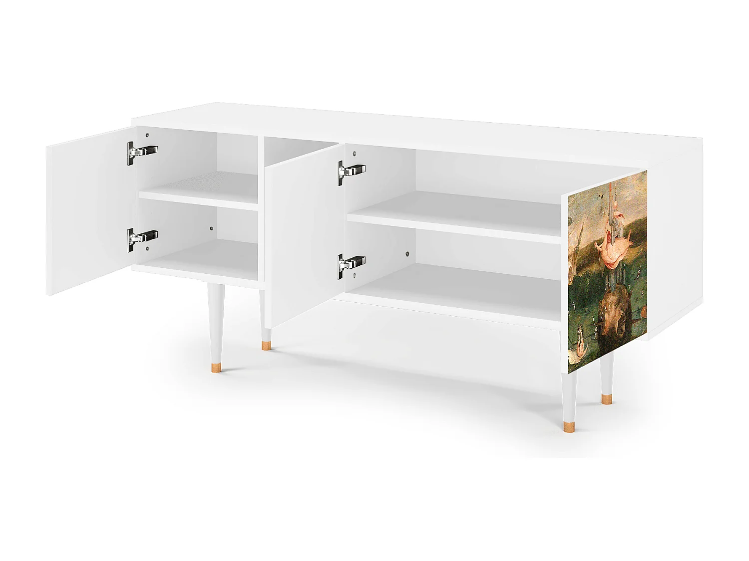 Meuble TV - 150х69х41 cm - T5 - Garden of Delights , Blanc