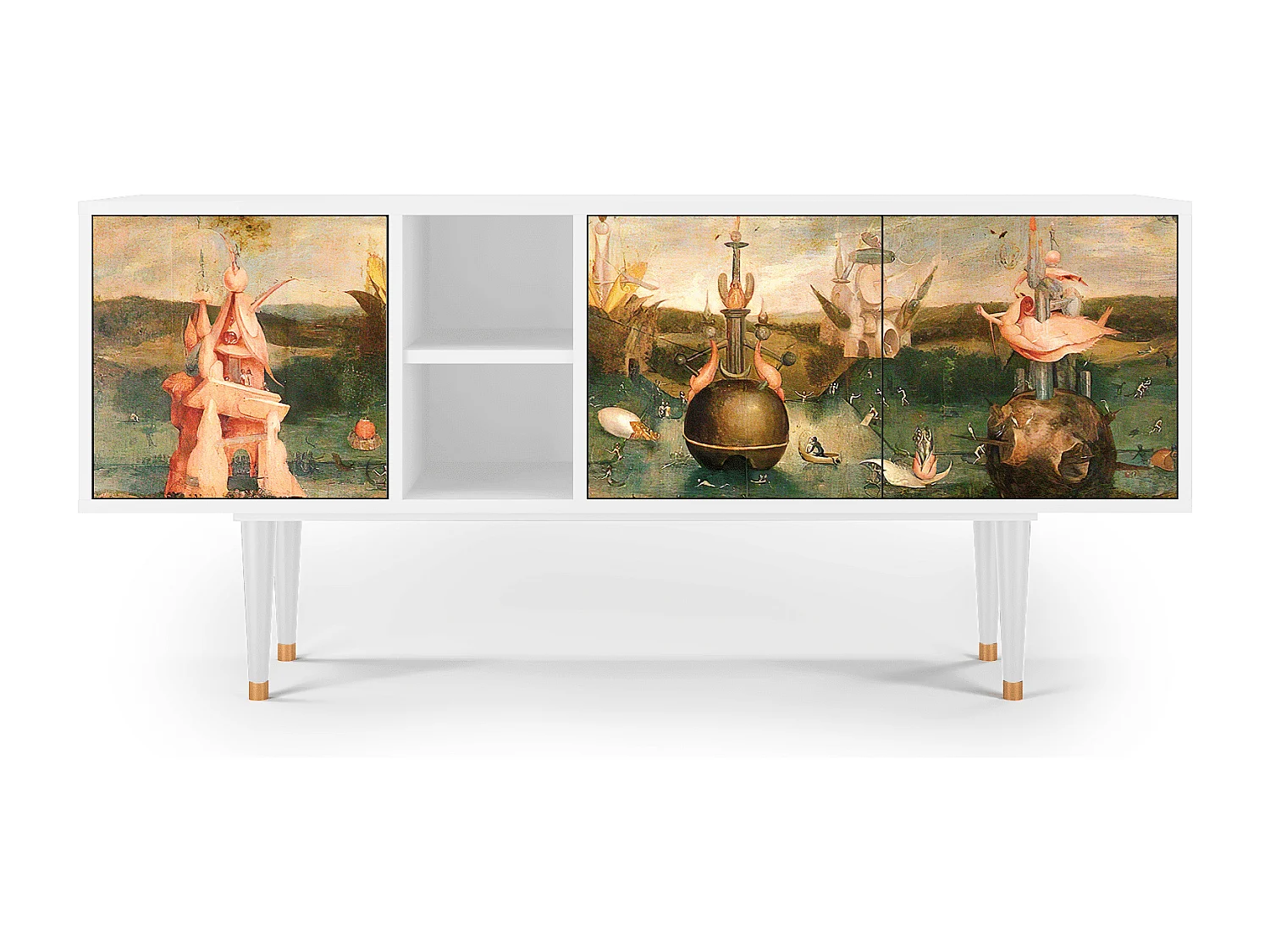 Mobile TV - 150х69х41 cm - T5 - Garden of Delights , Bianco