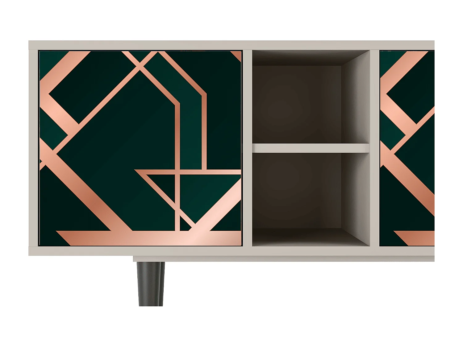 Szafka RTV - 150х69х41 cm - T5 - Emerald Gatsby, Piaskowy