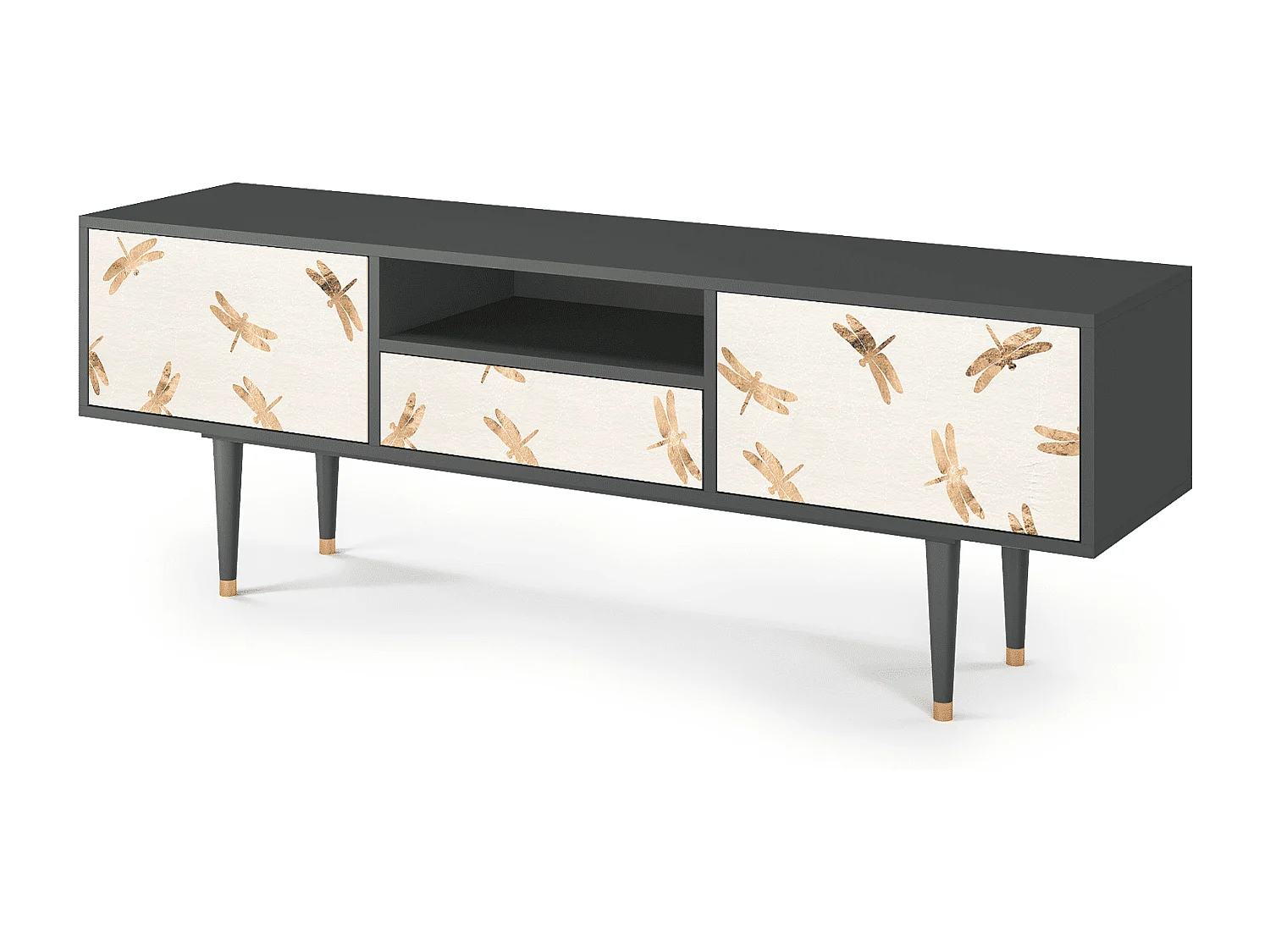 Meuble TV - 170х59х41 cm - T6 - Nude Dragonflies, Anthracite