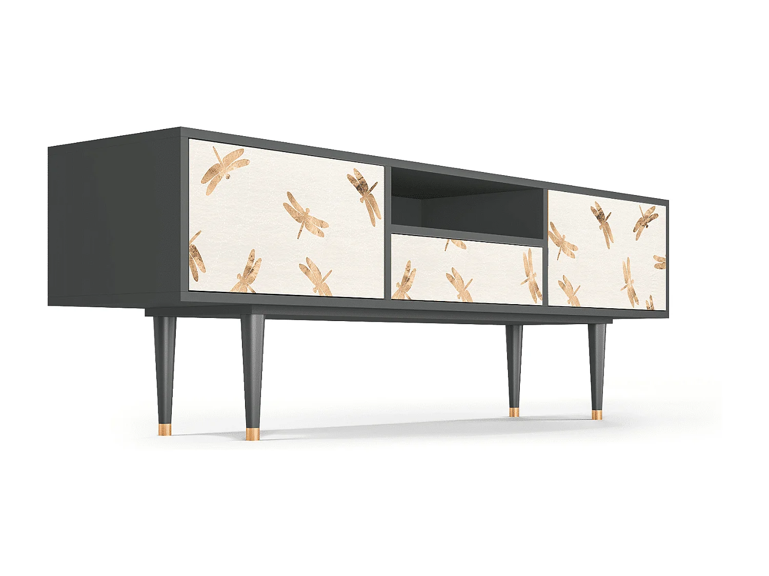 Meuble TV - 170х59х41 cm - T6 - Nude Dragonflies, Anthracite