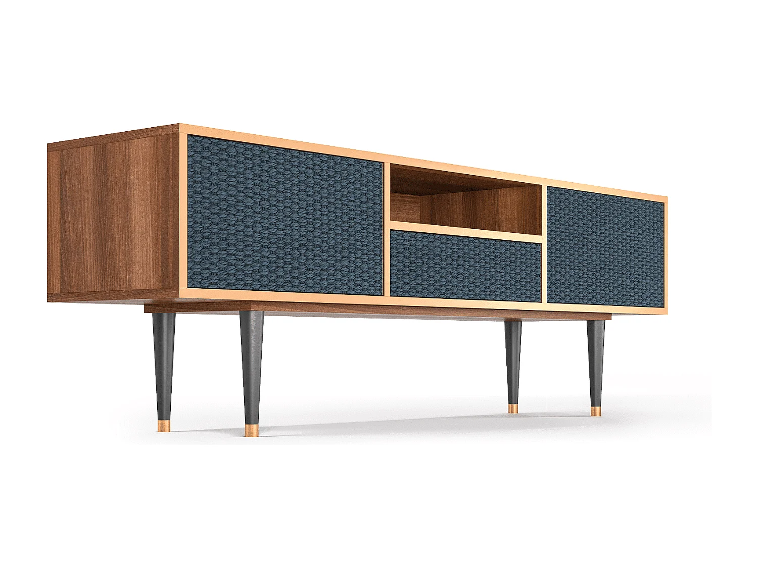 Meuble TV - 170х59х41 cm - T6 - Knitted Pattern, Noyer