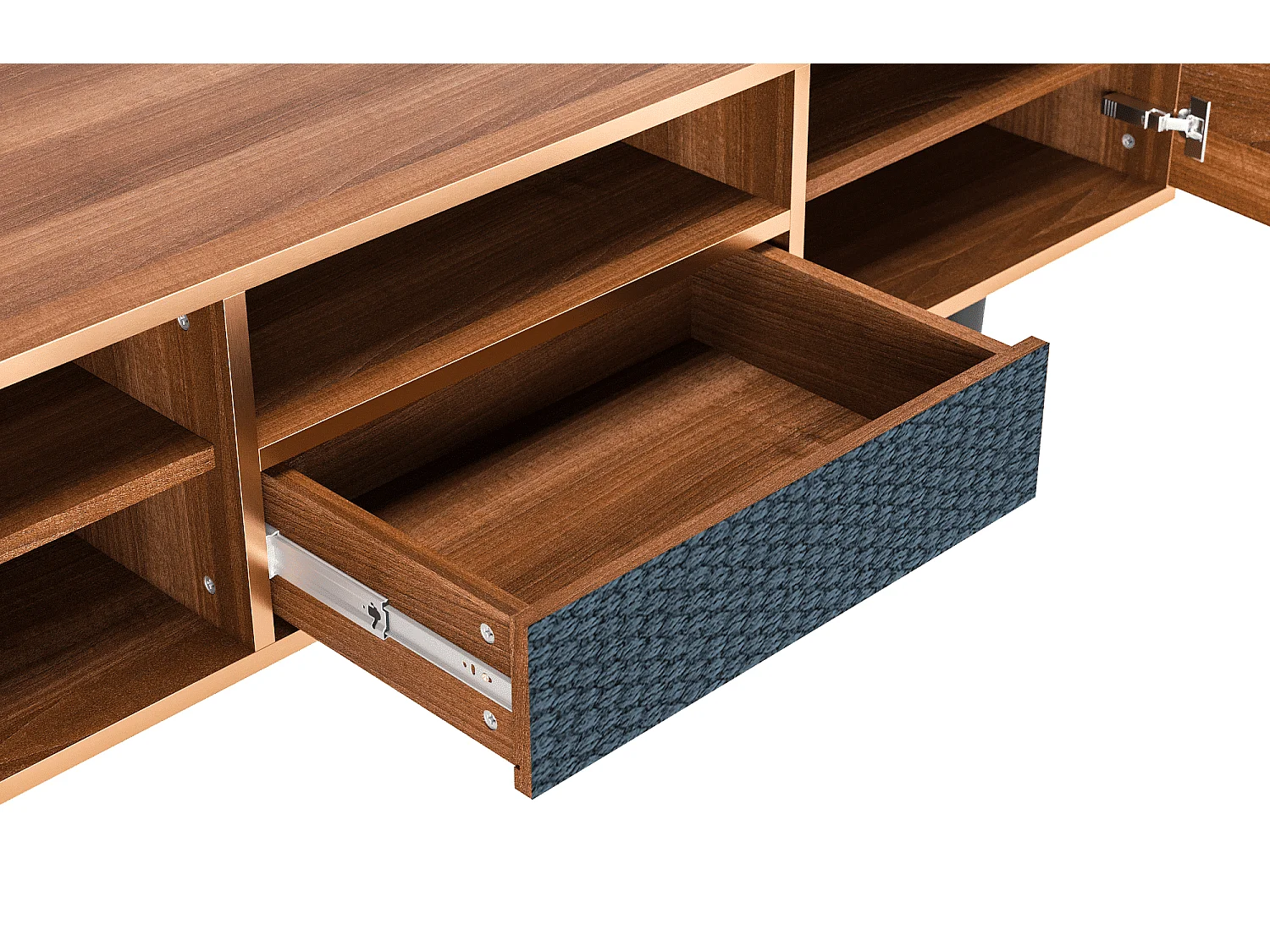 Meuble TV - 170х59х41 cm - T6 - Knitted Pattern, Noyer