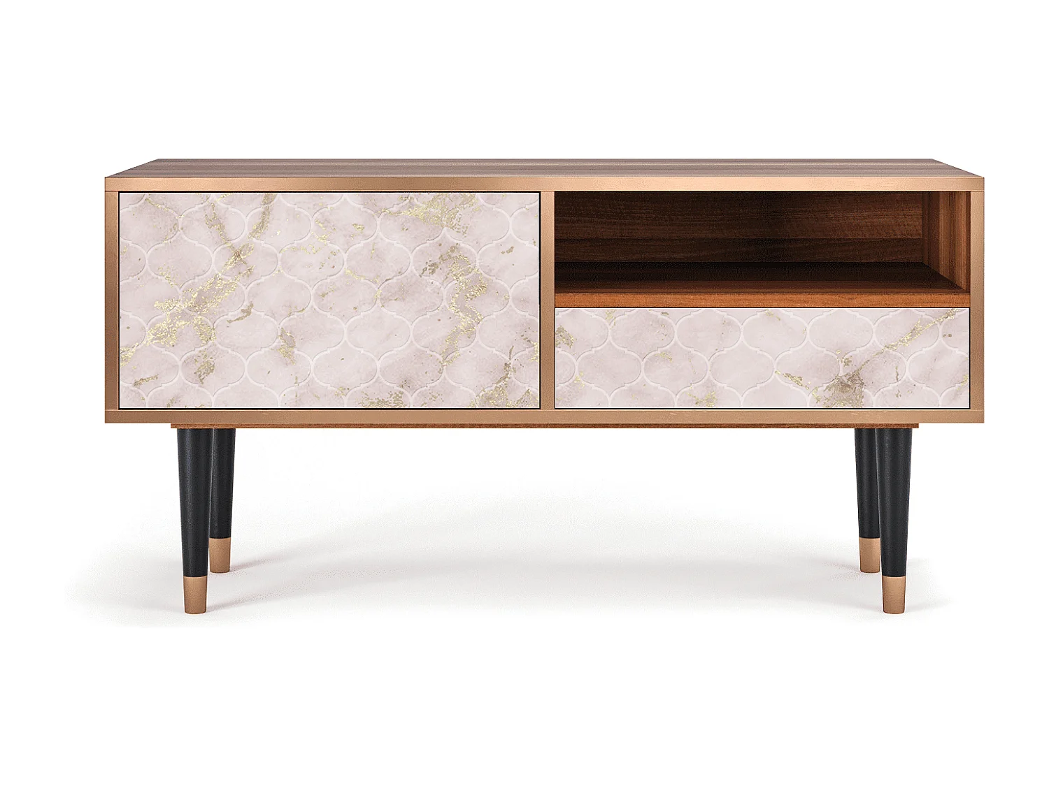 TV-Möbel - 115х59х48 cm - T3 - Dirty Roses, Walnuss