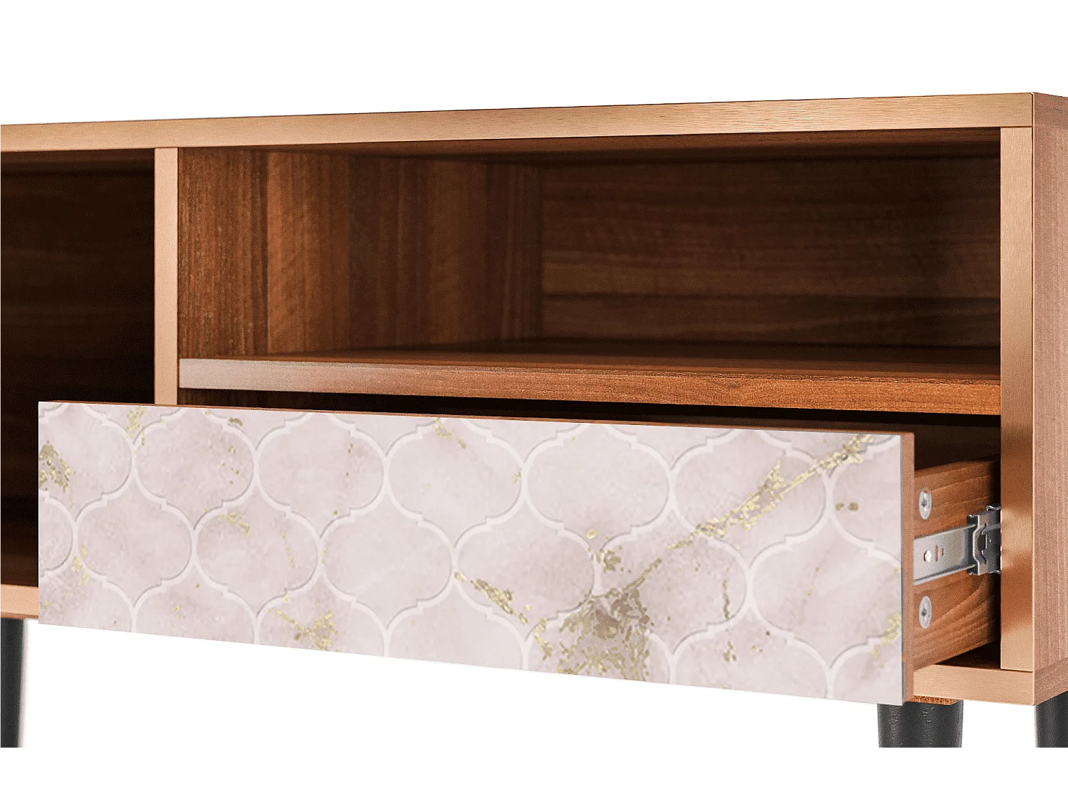 Mueble de TV - 115х59х48 cm - T3 - Dirty Roses, Nogueira