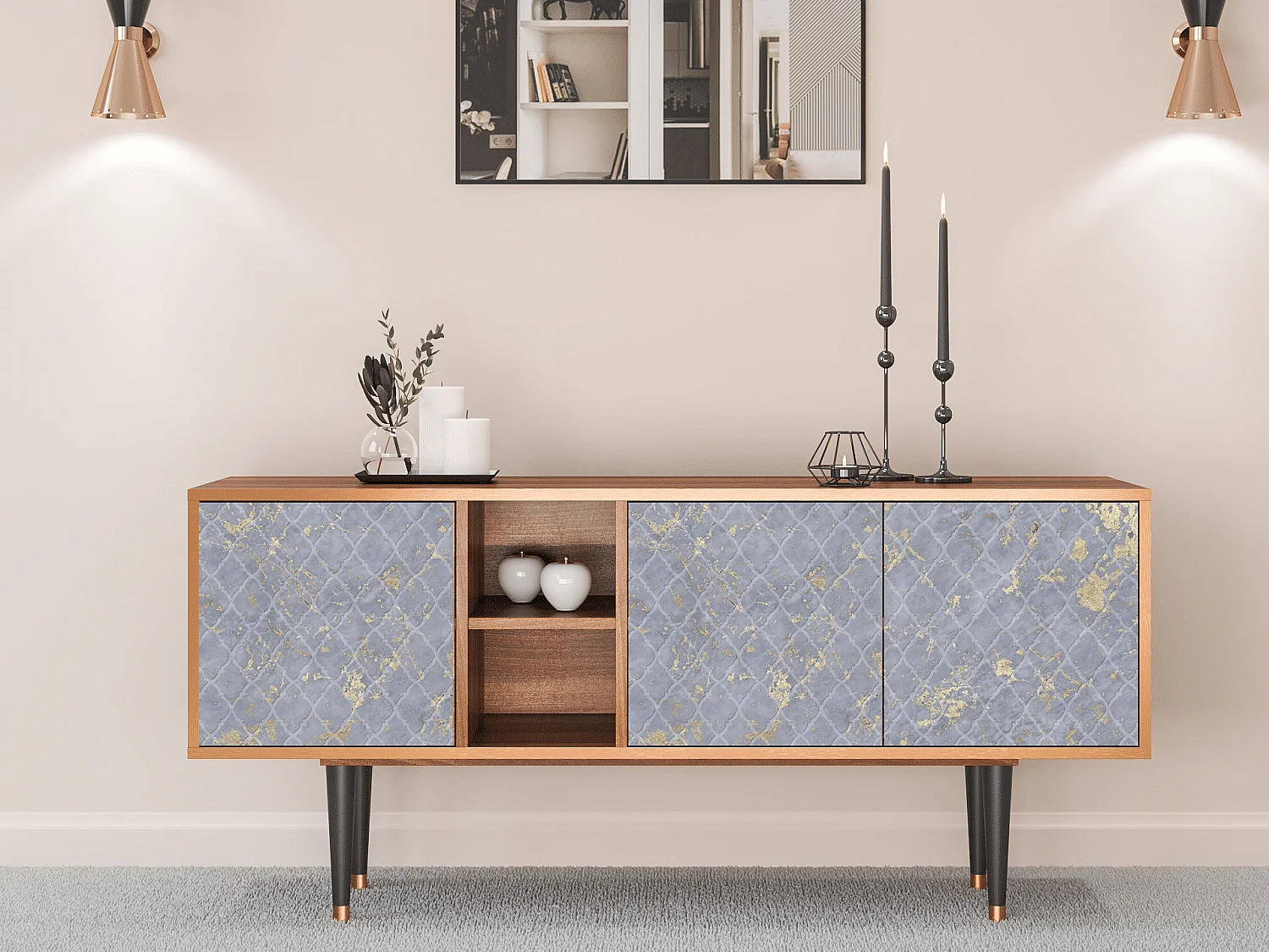 TV-Möbel - 150х69х41 cm - T5 - Golden Smoke, Walnuss