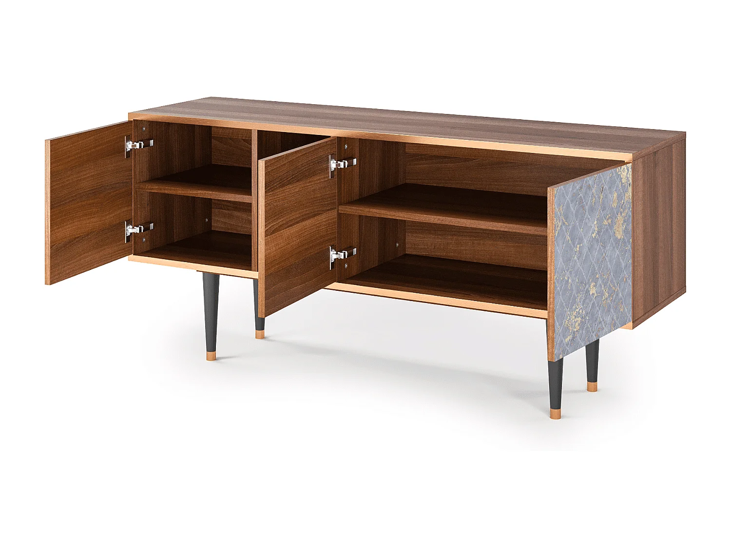 TV-Möbel - 150х69х41 cm - T5 - Golden Smoke, Walnuss