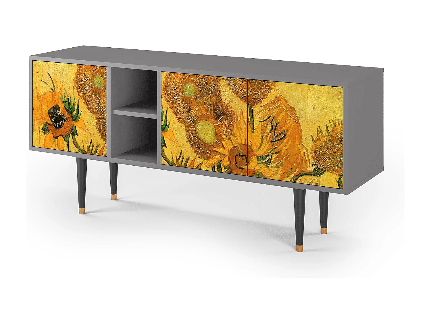 TV-meubel - 150х69х41 cm - T5 - Sunflowers, Grijs