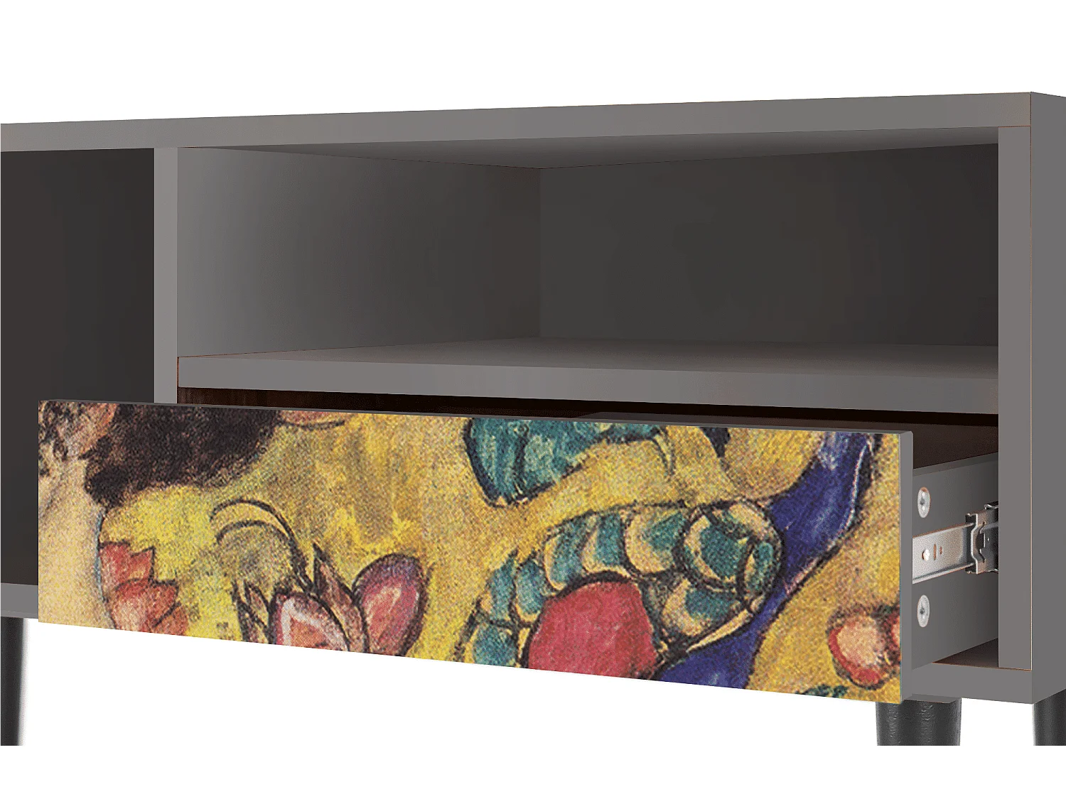 TV-meubel - 115х59х48 cm - T3 - Lady with Fan by Klimt, Grijs