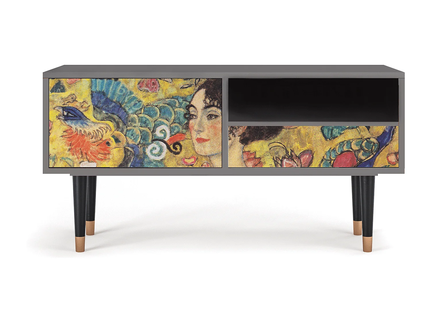 Mobile TV - 115х59х48 cm - T3 - Lady with Fan by Klimt, Grigio