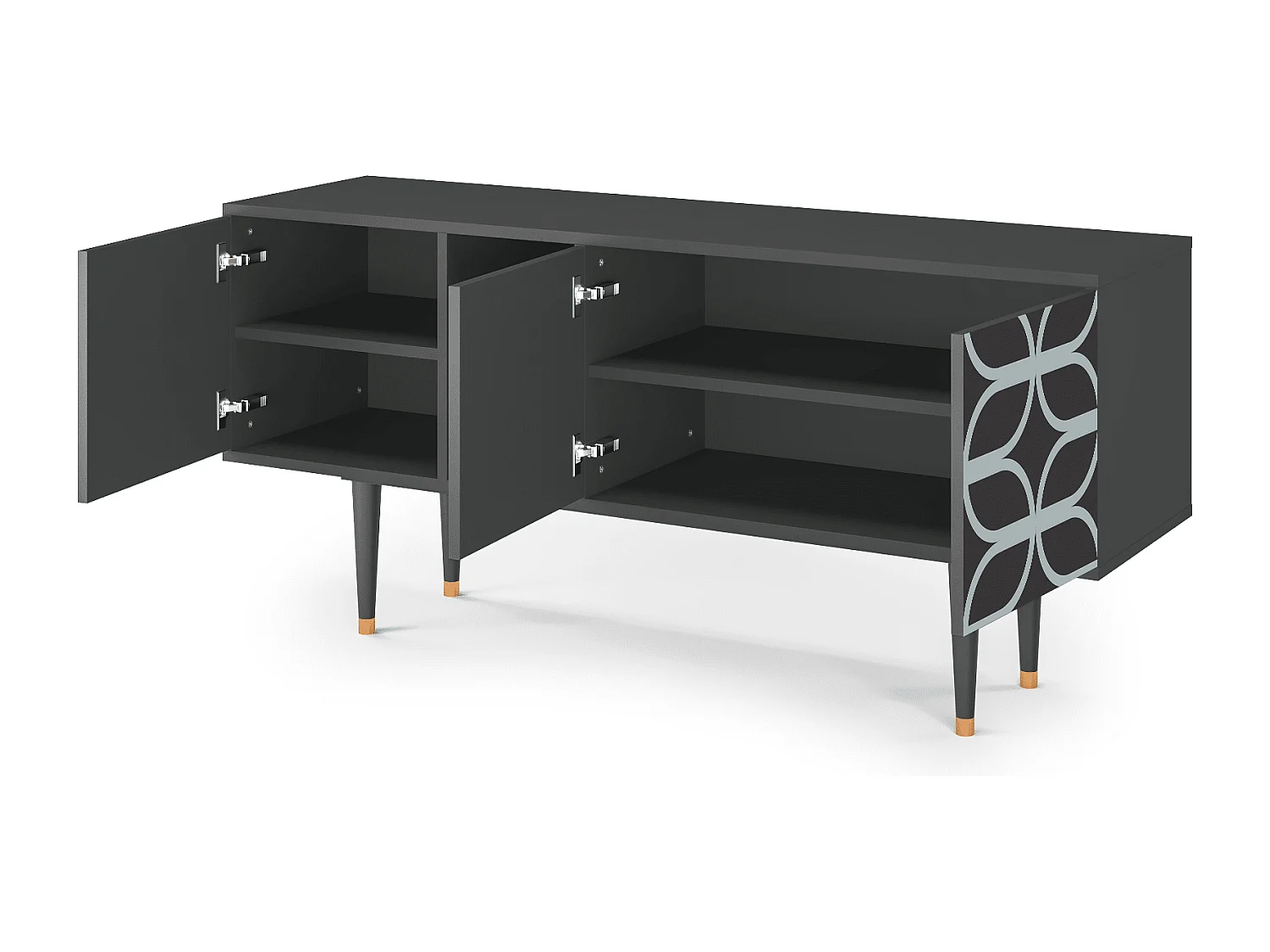 Mueble de TV - 150х69х41 cm - T5 - Braided Blue, Antracita