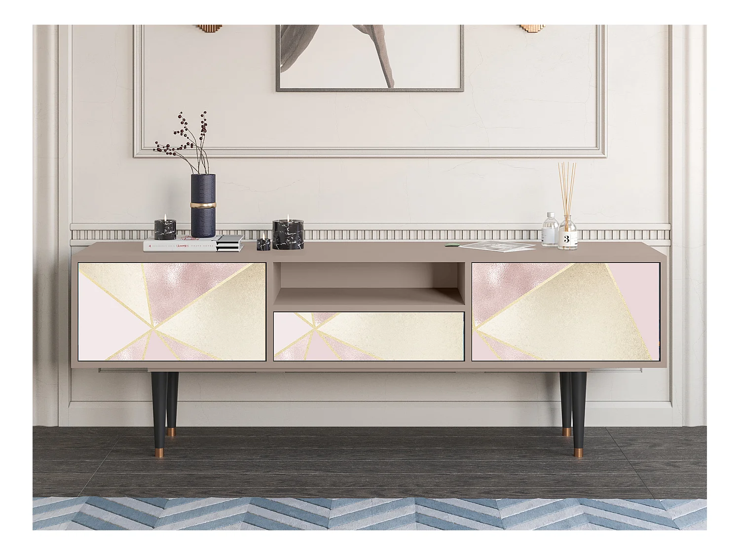 Meuble TV - 170х59х41 cm - T6 - Cosmopolitan Diva, Latte