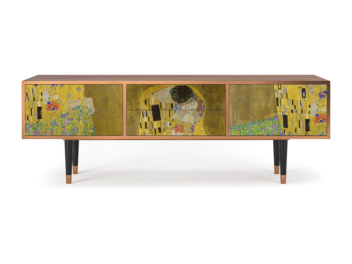 Mueble de TV - 170х59х48 cm - T4 - The Kiss by Klimt , Nogal