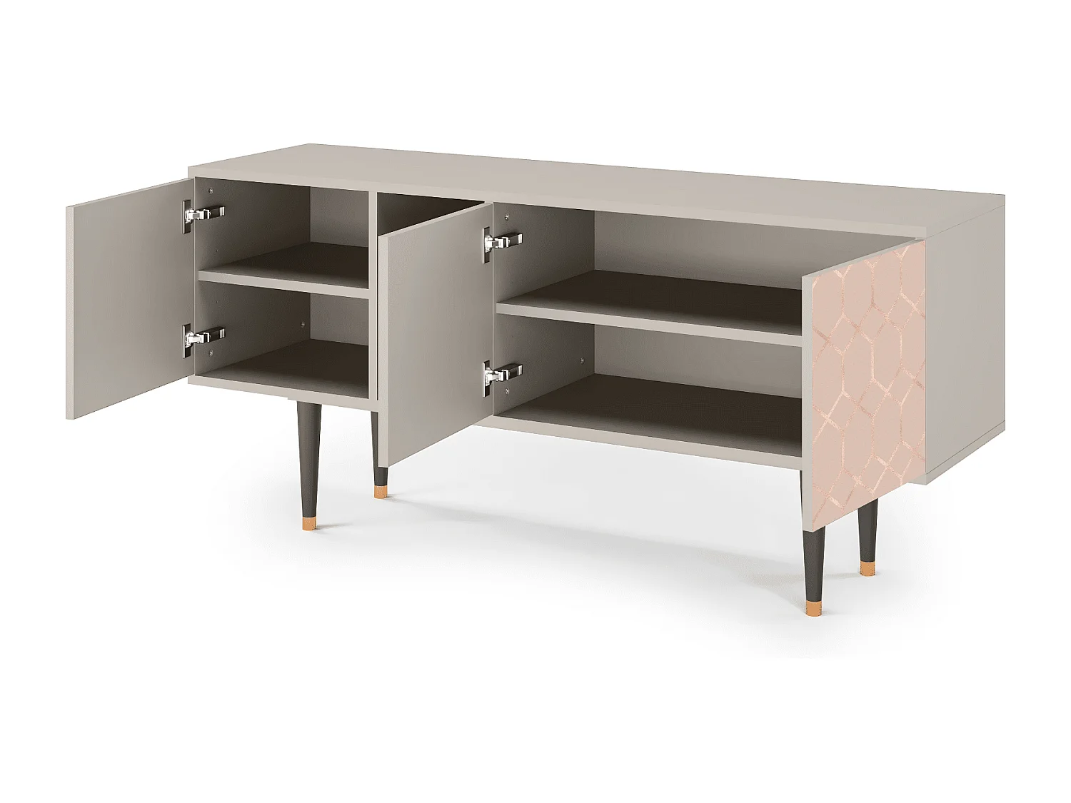 Mueble de TV - 150х69х41 cm - T5 - Rose Honeycomb, Areia