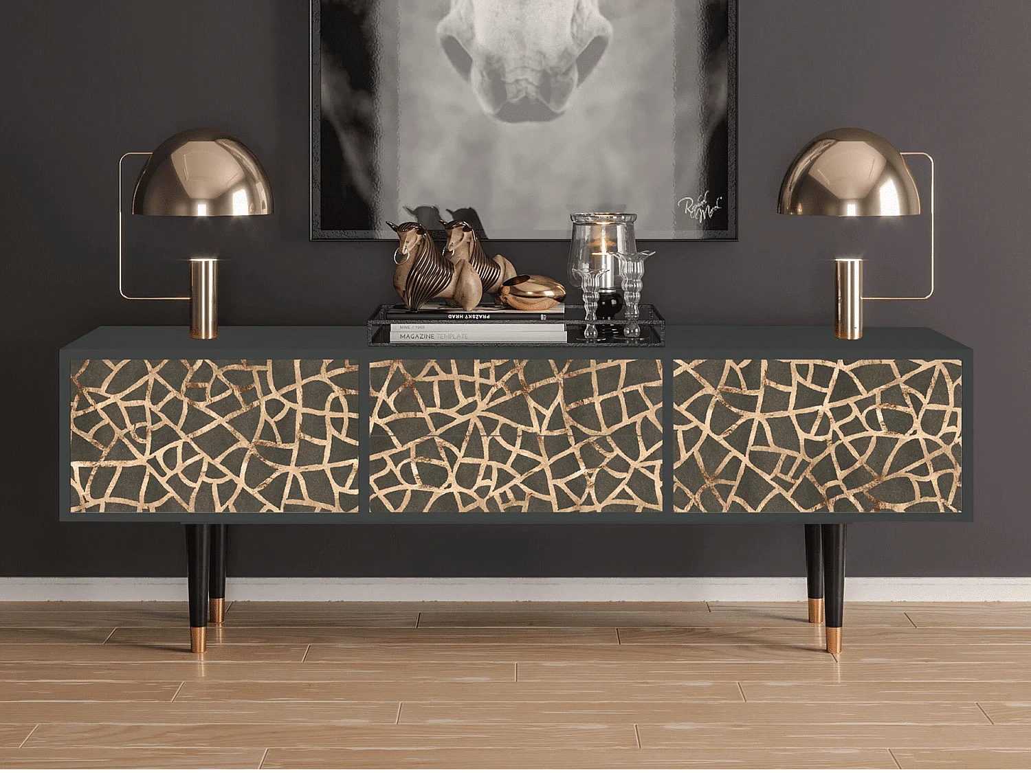 Mueble de TV - 170х59х48 cm - T4 - Enlarged Leaf, Antracite