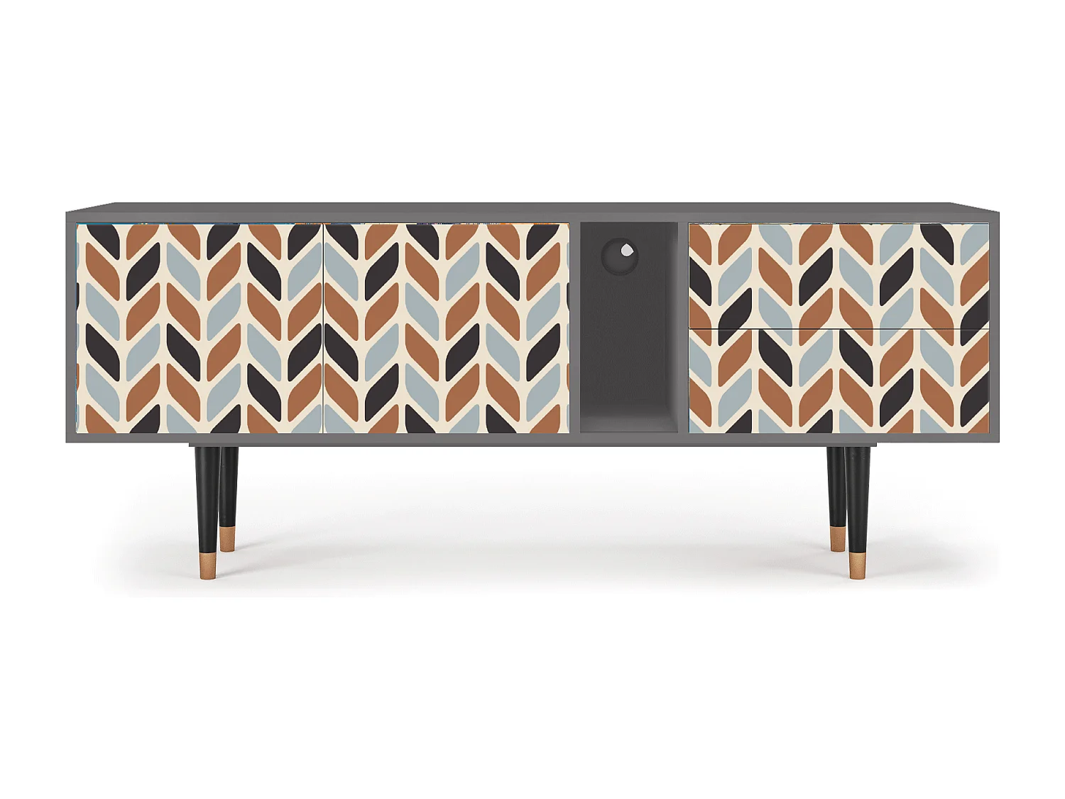 Mueble de TV - 170х69х48 cm - T1 - Beige Laure, Gris