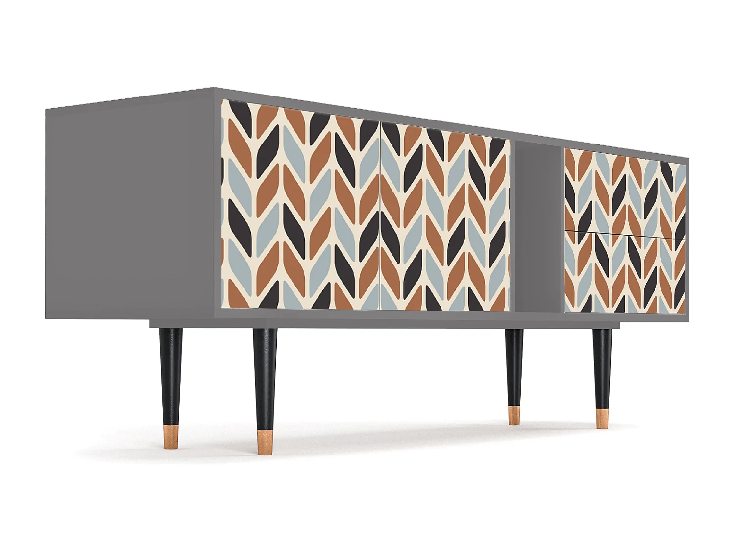 Meuble TV - 170х69х48 cm - T1 - Beige Laure, Gris