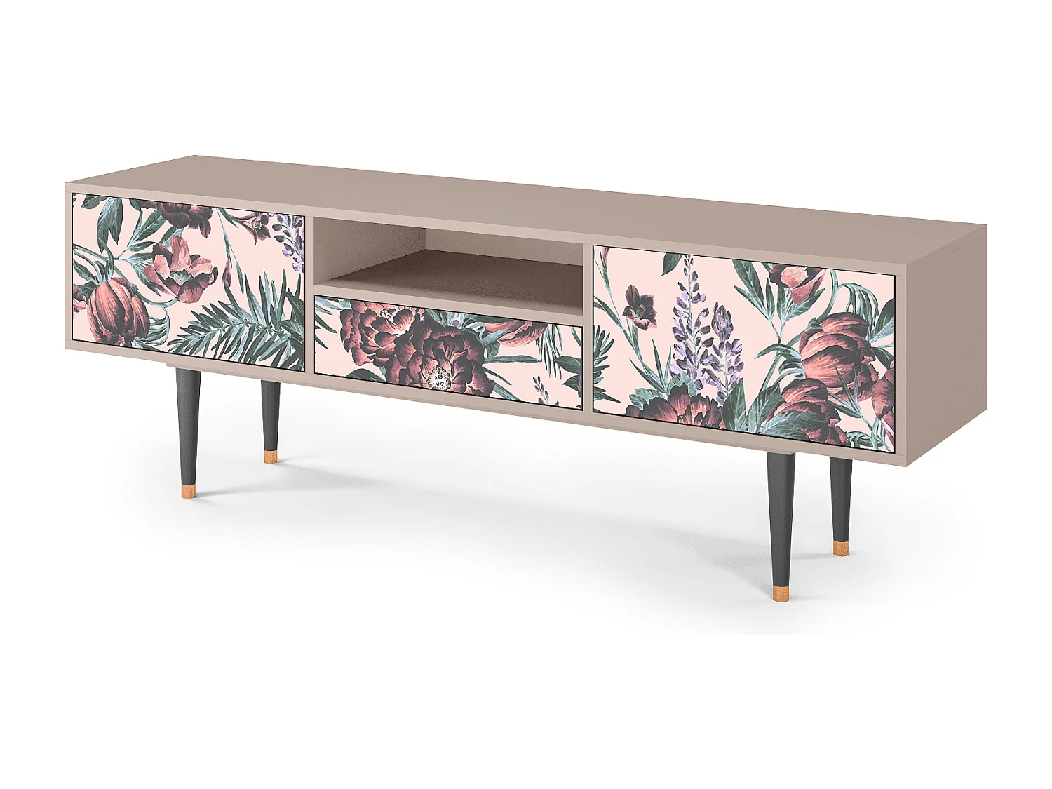 TV-meubel - 170х59х41 cm - T6 - Peach Peonies, Latte