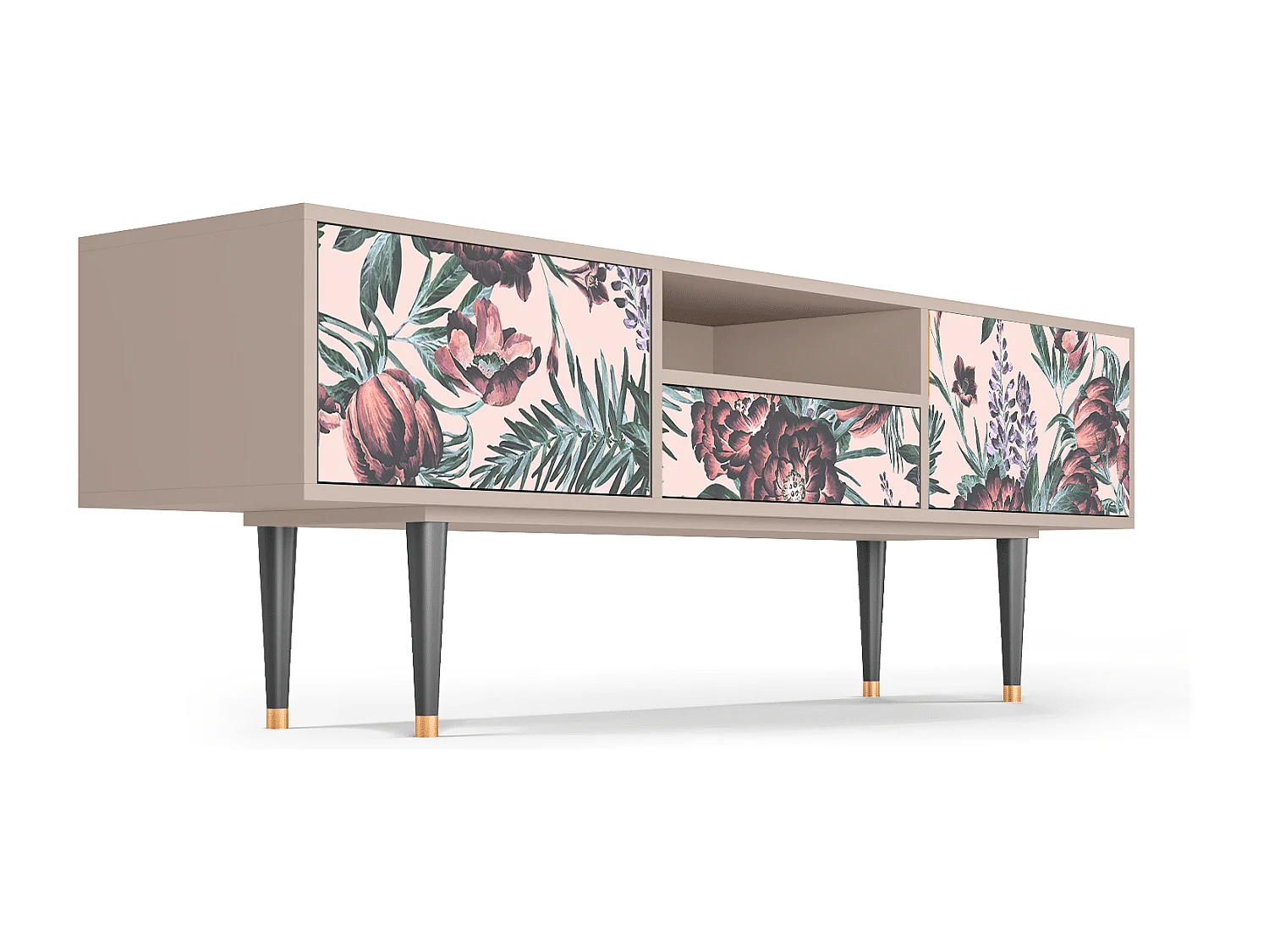 TV-meubel - 170х59х41 cm - T6 - Peach Peonies, Latte